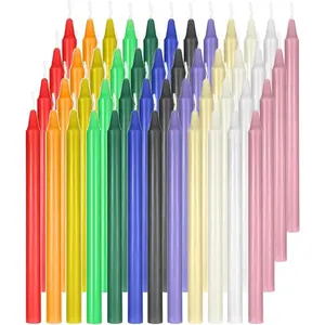 48 count Colored Candle Chime,Spell Candles Unscented Colored Candles Mini Taper,16cm-6.5Inch Tall 0.4 Inch Diameter, Candle Holder Rituals, Prayer, Meditation (48, 16cm)