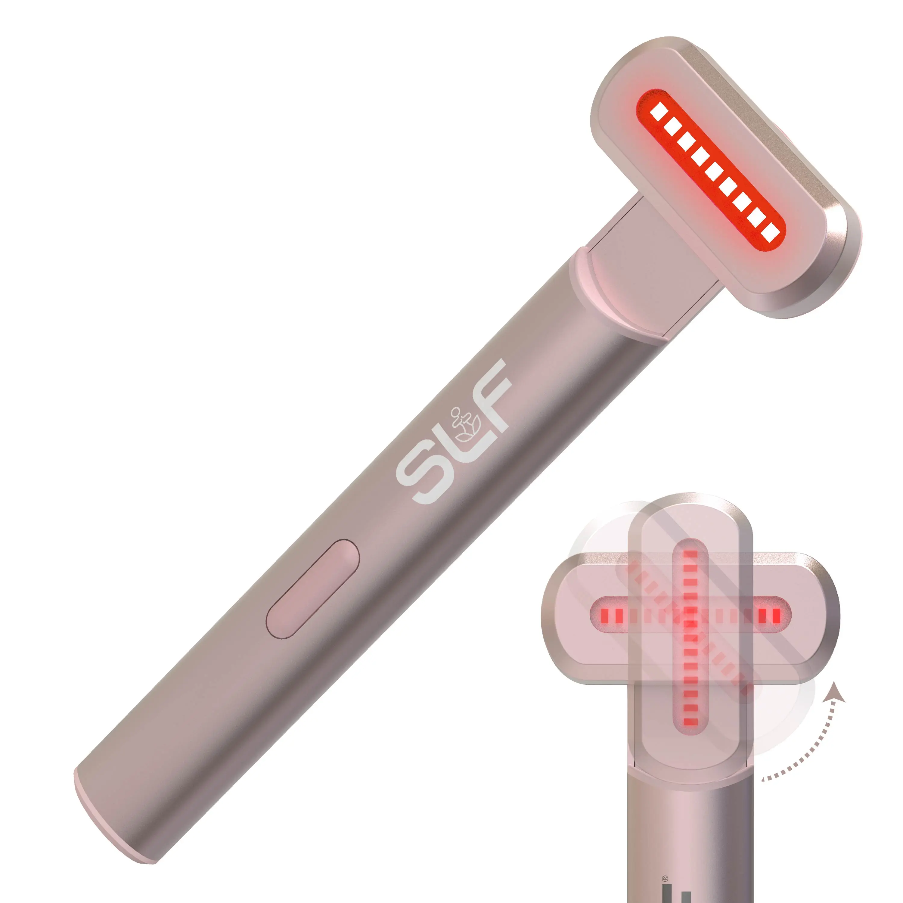 SLF Red Light Therapy for Face and Neck Wand, 4-in-1 Rechargeable Light Therapy Wand with 2 LED Colors Beauty Devices At Home Facial