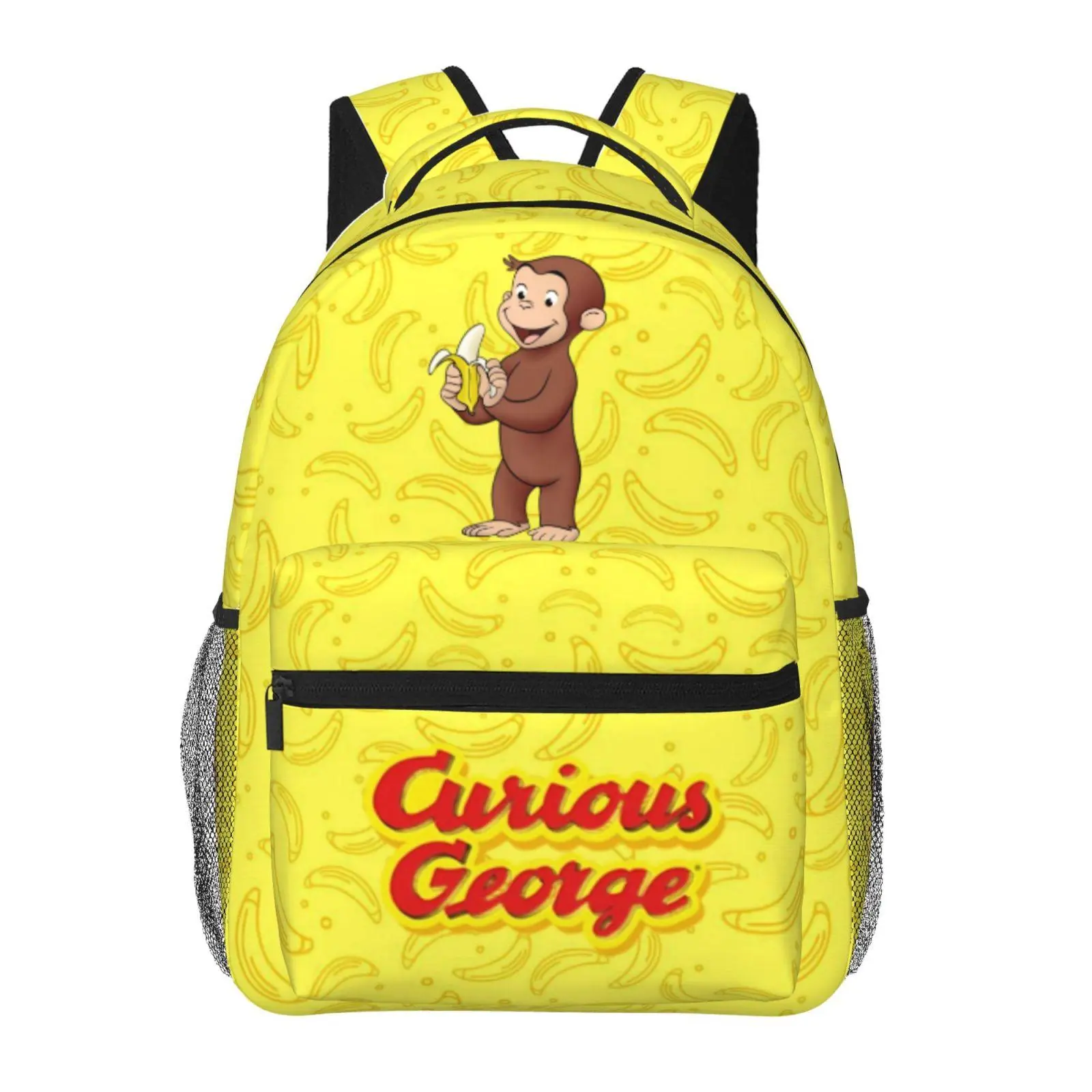Cartoon Curious george Backpack Curious george toys Large Capacity Bagpack with Adjustable Straps, Curious george stuffed animal Laptop Backpack for Travel,College,Work