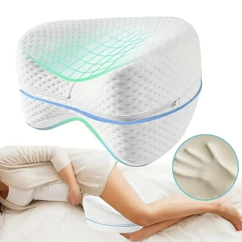 Memory Foam Leg Pillow for Side Sleepers, Relieves Sciatica Relief Sciatica Nerve Pain Back Hip Knee Joint Pain, Detachable Washable Cover, Perfect for Pregnancy Nursing