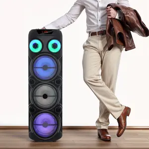 Dazone LOUD Bluetooth Party Speaker BT Karaoke Portable Heavy Bass Stereo Sound & Mic, Triple 8“ Subwoofer Heavy Bass, FM Radio, MP3 Player, Loud Stereo Speaker for Home Outdoor Party Camping