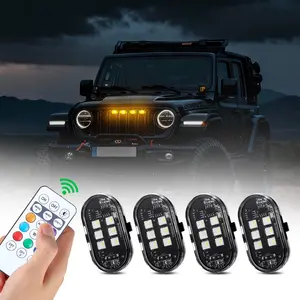 FCCEMC 6LEDs Wireless Remote Control LED Strobe Light for Motorcycle, Car, Bike, Universal Multi-Color Underglow Accent Lamp, Car Strobe Lights