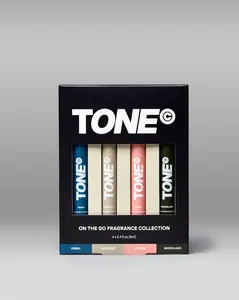 TONE by AMP On-The-Go Fragrance Set - 0.26oz/4ct, Long-Lasting Scents, Travel-Ready Design, Woodland, Fresh, Citrus, Coconut