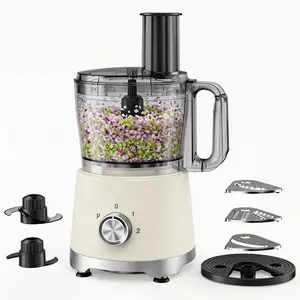 2.5L Multifunctional Food Processor with 5 Stainless Steel Blades, 2 Speed Pulse Control Vegetable Chopper Slicer Shredder, Dishwasher Safe Food Grinder for Home Kitchen Prep
