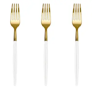 Trendables Forks White/Gold | 20 Count