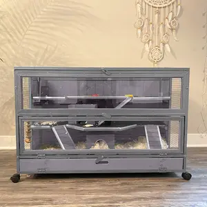 Aivituvin Hamster Cage | Guinea Pig Cage with Iron Frame (Inner Space 11ft²) -AIR26