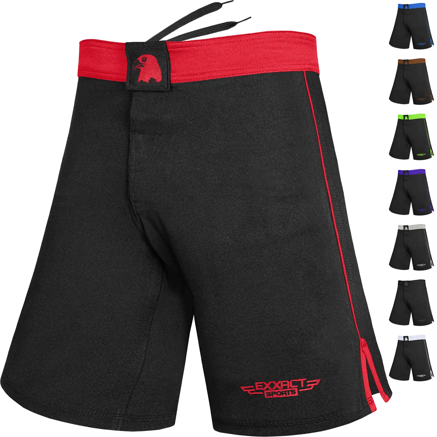Exxact Sports MMA Shorts, IBJJF Ranked No Gi BJJ Jiu Jitsu Shorts for Men, Boxing, Cross Training & Grappling Shorts (Red)