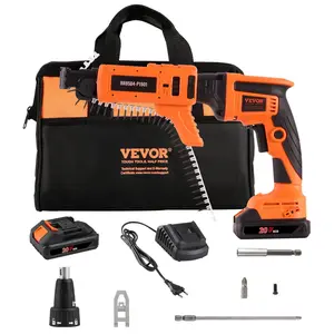 VEVOR Drywall Screw Gun Auto-Feed, 20V Max Collated Drywall Screwgun, 4200RPM Brushless Cordless Drywall Gun Kit with 2 Battery Packs, Charger, Belt Clip, Tool Bag, Screw Length and Depth Adjustable