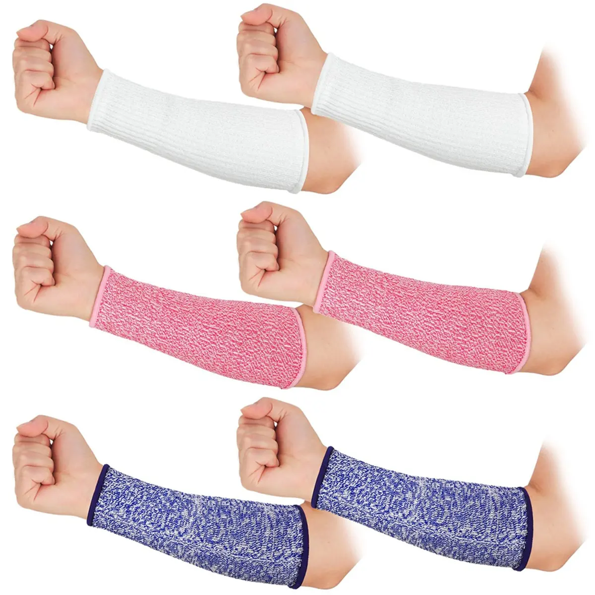 Unisex 3-Pair Cut Resistant Sleeves Arm Protectors - Level 5 Cut-Resistant Material, Breathable Burn Guard, Durable and Washable, Enhanced Protection, Comfortable Fit for Thin Skin, Vacuum & Floor Care Tasks, Gardening