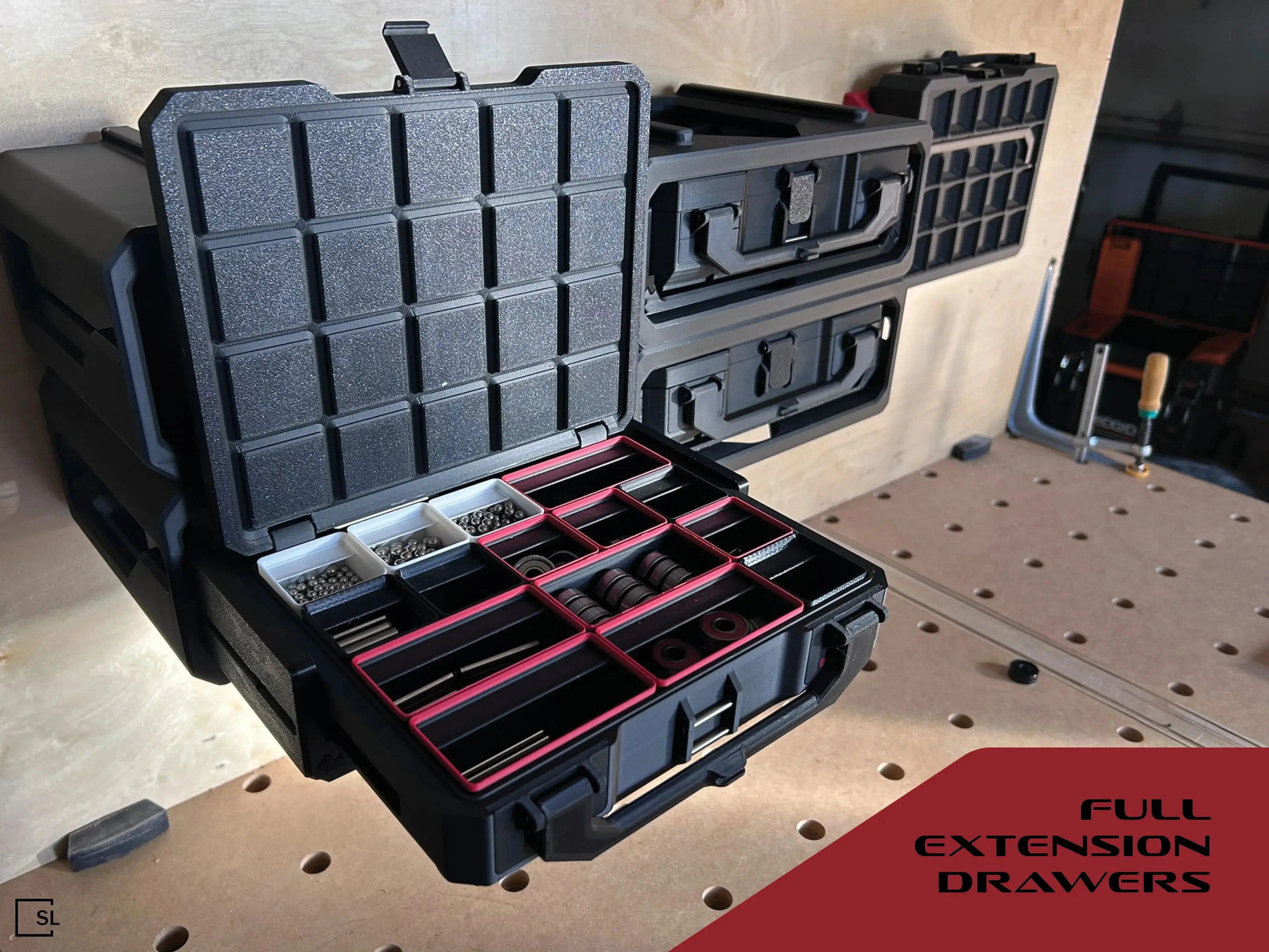 Heavy-Duty Stackable Screw & Tool Organizer Box | Modular Storage Case with Adjustable Dividers | Workshop & Garage Organizer