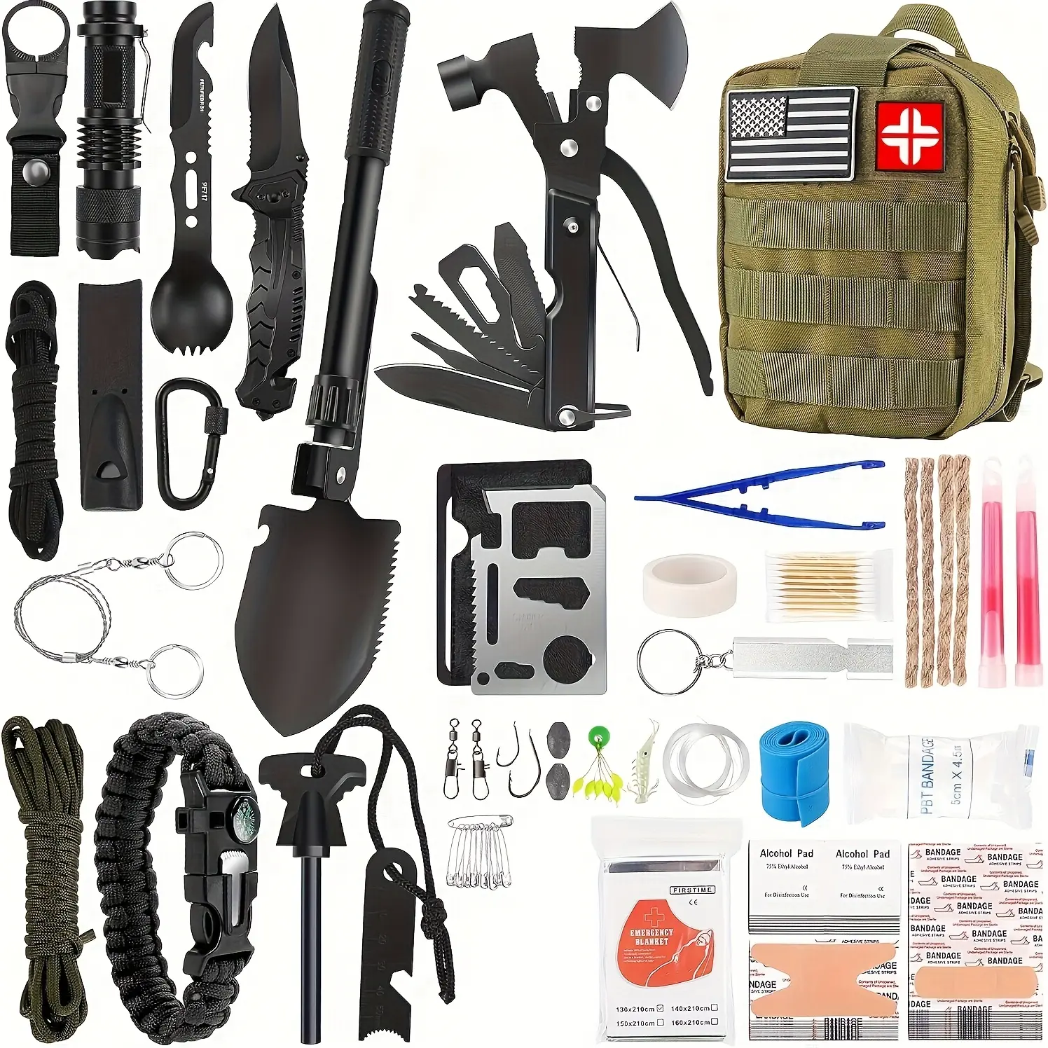 149-in-1 Survival Kit for Father's Day - Military-Grade Emergency Gear with First Aid Supplies, Tactical Survival Kit for Outdoor Adventures, Car/Home/Office Disaster Preparedness Valentine's Gifts for BF Men Dads Husbands