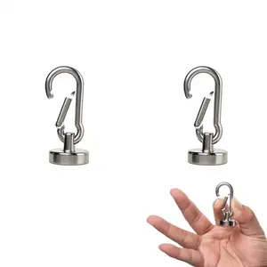 High-intensity Heavy Duty Magnetic Hook, with A Maximum Pulling Force of 48 Pounds. Super Strong Magnetic Hook, Powerful Neodymium Magnet, with A Rotating Snap Ring. Suitable for Hanging Purposes, Such As in Study,Kitchens, Cruise Cabins, Barbecue Grills