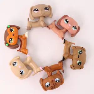 6 Pcs Mini Figurines Playset Dashchund Bobble Head Toys #2046 #932 #909 #675 #081 #640 for Kids Christmas Gift Collector Set with Adorable Outfits and Expressive Eyes Action Figures Festive Season