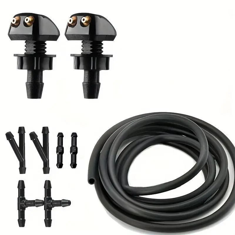 Universal Car Windshield Wiper Nozzle Kit, Car Windshield Wiper Nozzle with Hose & Connectors, Car Body Repair Tool