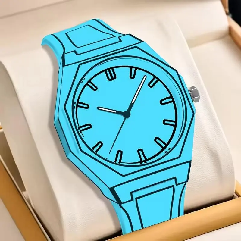 Men's Rectangle Quartz Wrist Watches, Modern Street Style Casual Fashion Watch with Luminous 2D Cartoon Dial, Waterproof Silicone Strap and Secure Clasp, Modern Wristwatch, Analog, Hardlex Glass, Modern Trendy Watch, Analog Dial, Quick Glance
