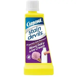 Carbona Stain Devils® #4 – Blood, Dairy & Ice Cream | Professional Strength Laundry Stain Remover | Multi-Fabric Cleaner | Safe On Skin & Washable Fabrics | 1.7 Fl Oz, 1 Pack