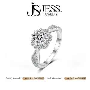 ��#1111��1ct Round Brilliant Cut Real Synthetic Moissanite Ring S925 Sterling Silver