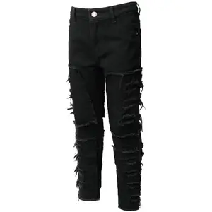 Boy's Stacked Jeans Skinny Fit Ripped Destroyed Distressed Fashion Comfy Denim Jeans Pants