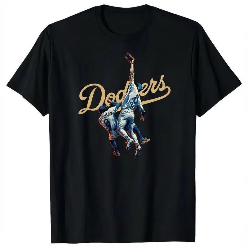 Unisex The Catch Dodger Game 7 Graphic T-Shirt - LA Baseball Vintage Sports Champions Fan Tops, Short-Sleeve Round Neck Tee