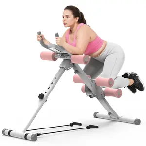 Relife Sports Pink Adjustable Ab Trainer Machine with LCD Monitor, Foldable Ab Exercise Machine for Abs, Arm, Leg, Buttocks Shaper, Core & Ab Trainer at Home Gym for Women, Workout Equipment