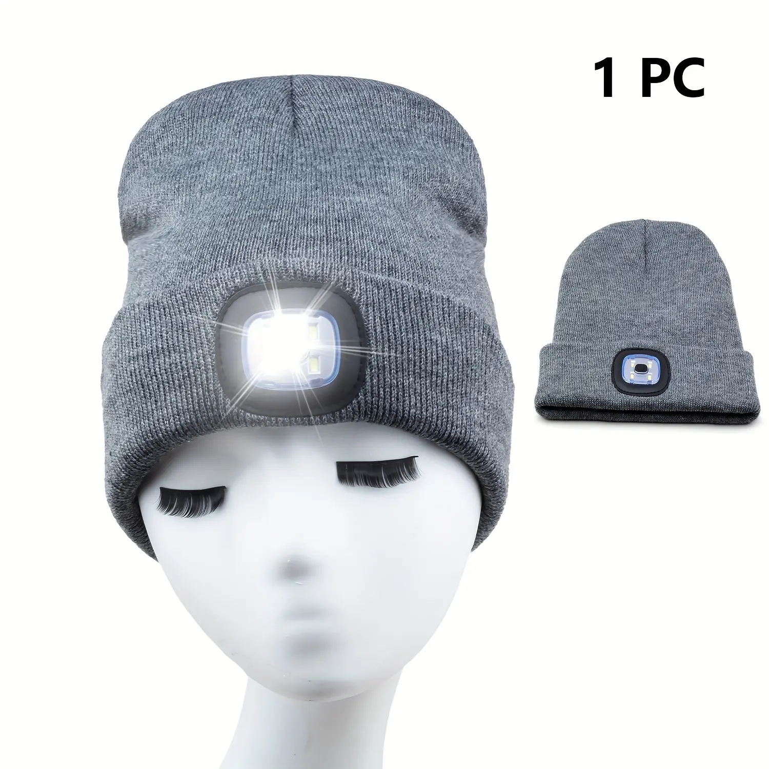 LED Light Beanie for Women And Man, USB Rechargeable LED Light Winter Beanie, Hands-Free Headlamp for Men And Women, Suitable for Cycling, Running, Hiking Gear, Night Walking, Fishing, Camping, And Hunting, Outdoor Lighting, Winter Hat Women
