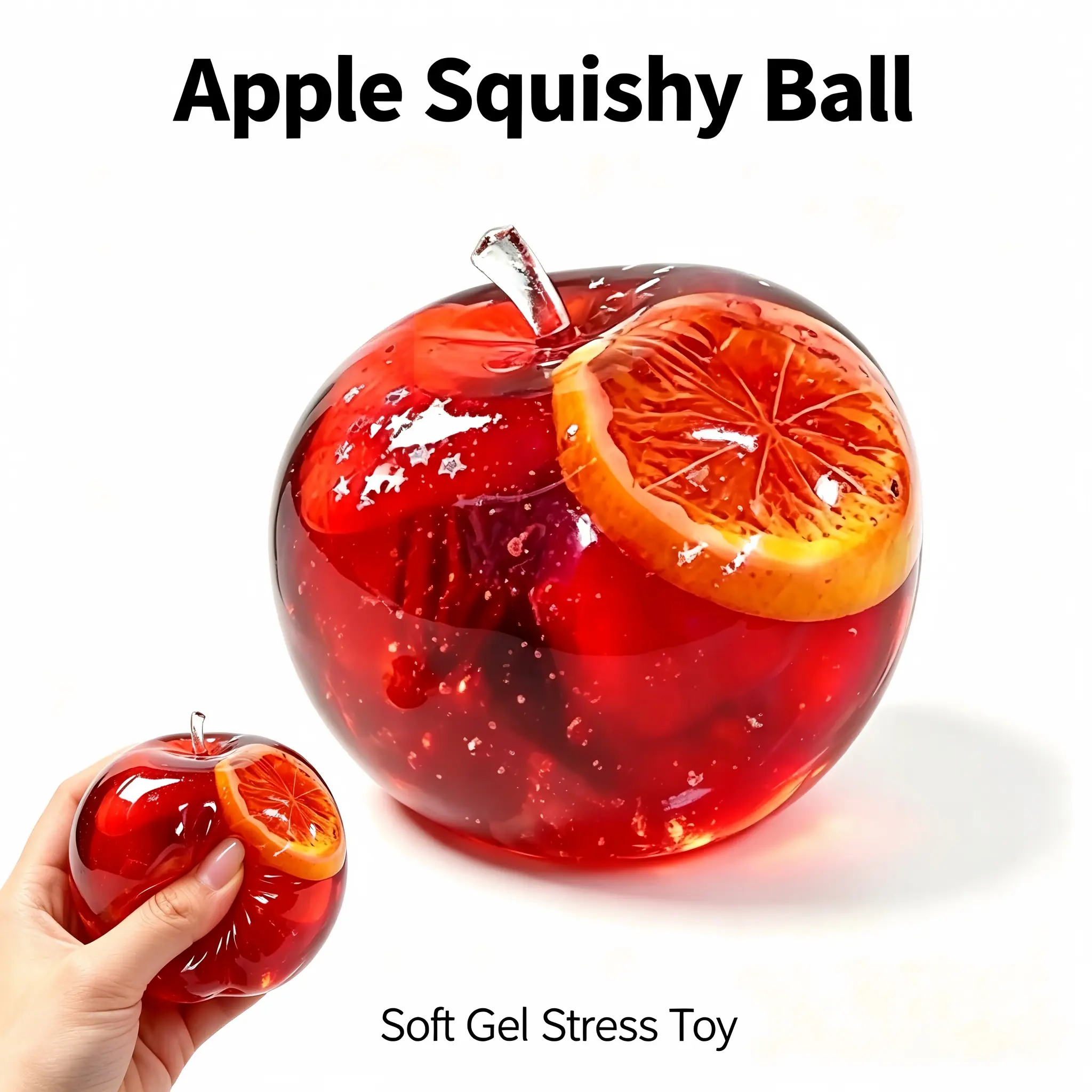 Jelly Apple Squish Ball Stress Relief Toy, Unique Christmas Eve Gift for Friends ChristmasEveGift