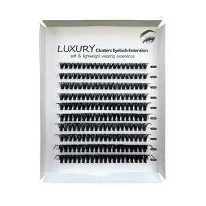 Fox-themed hot melt single cluster false eyelashes  European and American style DIY segmented clusters of hair, 50 pairs, natural and thick, boxed, with an upturned outer corner for everyday party makeup. soft fluffy Lightweight Realistic, Lash Extensions