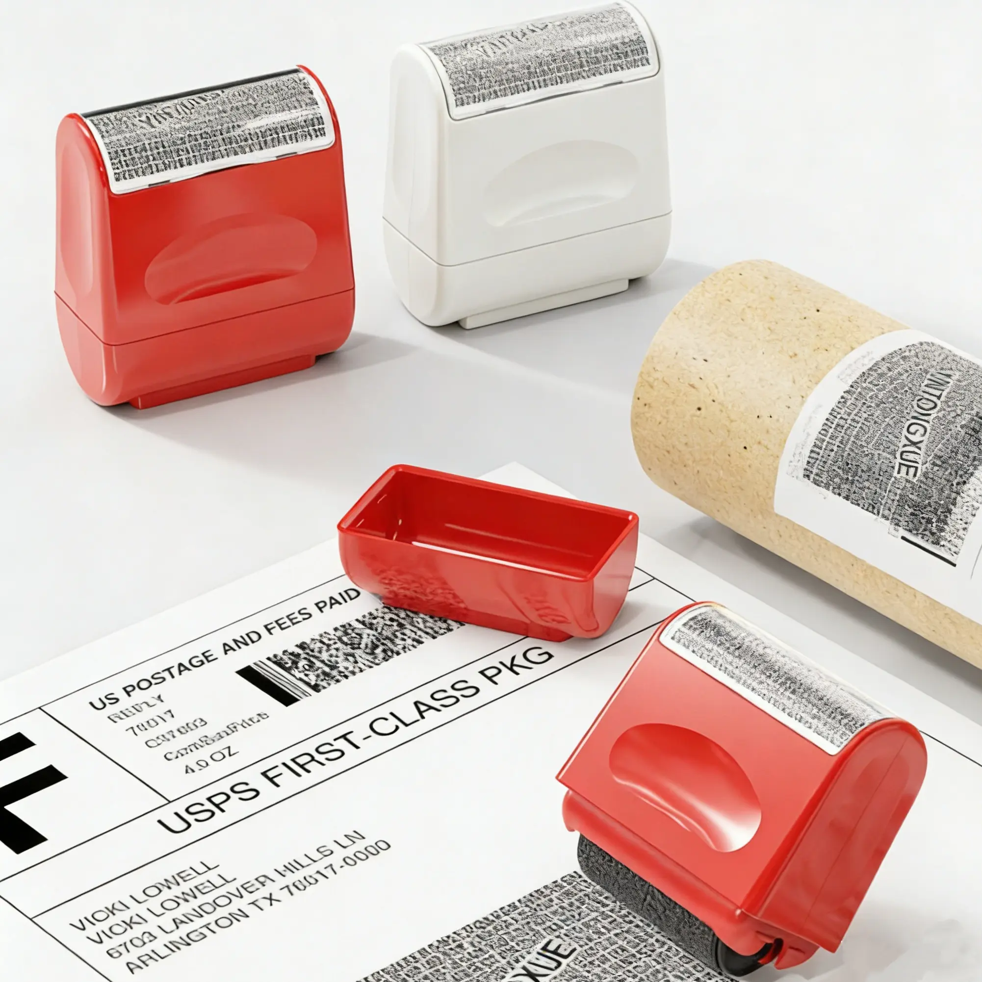 2 Pack Privacy Roller Stamp - Office Accessories, Identity Theft Protection, Address & Billing Blocker, Long-Lasting Ink Roll for Mail, Packages & Documents, Home Office Security Tool