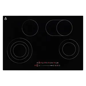【GARVEE】Burner 35.4" Electric Cooktop - 8800W/240V Ceramic Glass Radiant Built-In Stove Top with Timer and Safety Lock, Black