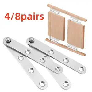 Steel One-Word Hinge, Flip Door Up Down Pivot Hinges, 4/8 Pairs, Durable Steel Construction, Ideal for Doors & Gates