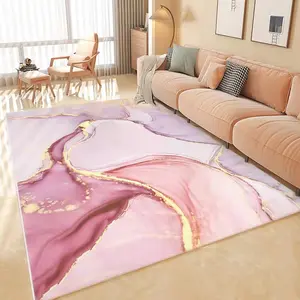 Homary Modern Polyester Area Rug - Multicolor Abstract Pattern for Living Room & Bedroom - Large Size 5.2'L x 7.5'W - Indoor Use Only - Anti-Slip Backing