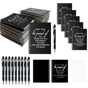 Graduation Thank You Gift Set –Thank You Card & Leather Notebook Set with Ballpoint Pen – Graduation Season Journal for Notes, Classy Gift for Graduates & Teachers, Minimalist Professional Stationery for Students, Academic Keepsake
