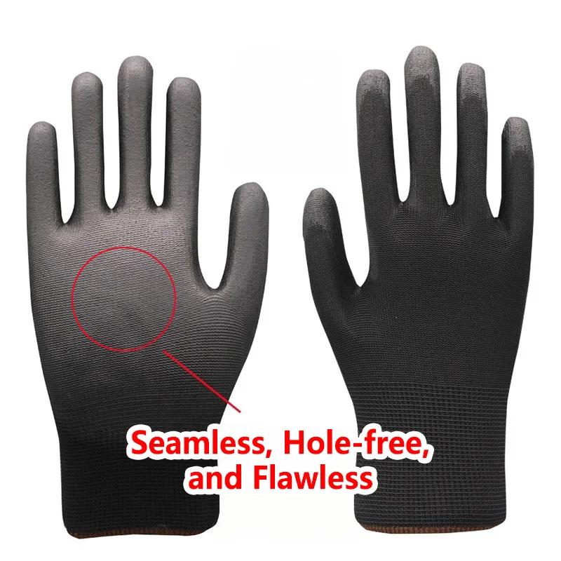 12PCS Black PU Coating Gloves Anti-Slip Multi-scenario Nylon PU Gloves Durable Gardening Machinery Automotive Repair 12PCS Black PU Coating Gloves Anti-Slip Multi-scenario Nylon PU Gloves Durable Gardening Machinery Automotive Repair