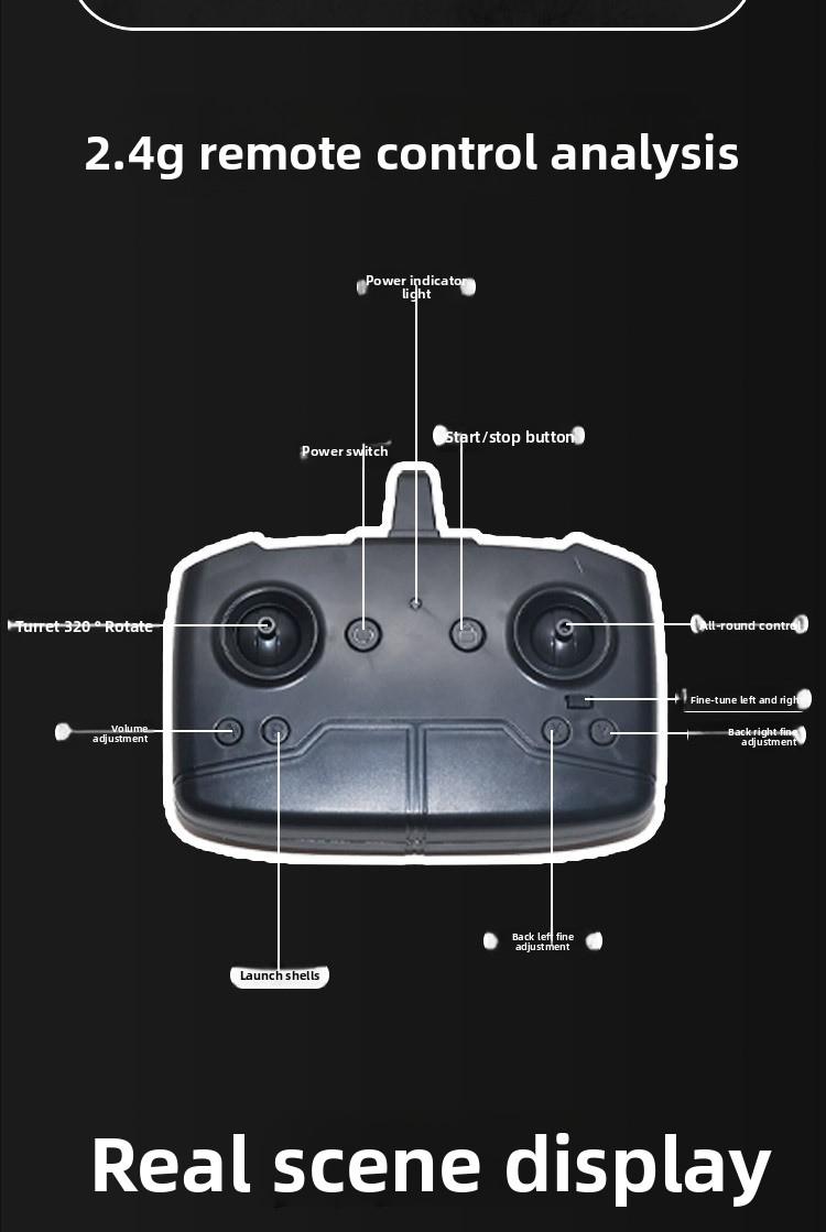 crab tank 1:30, 2.4G simulated remote control tank toy, infrared combat Sherman-Pershing off-road tracked model