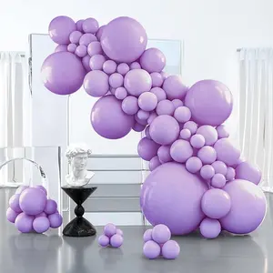 PartyWoo Lavender Balloon Arch Kit, 127pcs Light Pastel Purple Lilac Balloons in 36/18/12/10/5 Inch Sizes for Baby Shower, Birthday Party Decorations