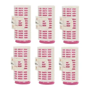 VOCOSTE Convenient Heatless Voluminous Hair Roller for Women 2.72"x1.34" Pink White 6pcs