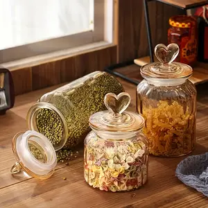 Multi-Size Pantry Solution: 3 Glass Storage Containers with Leakproof Lids (650Ml/22Oz to 1400Ml/47Oz) Ideal for Bulk Coffee Beans, Flour Sacks, Sugar Canisters, Spice Organization, Cereal Keepers, And Cookie Jar Needs in Modern Kitchens clear cup Lidded
