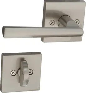 Kwikset 966MRLSQT-15 Montreal Square Interior Single Cylinder Handleset Trim Satin Nickel Finish
