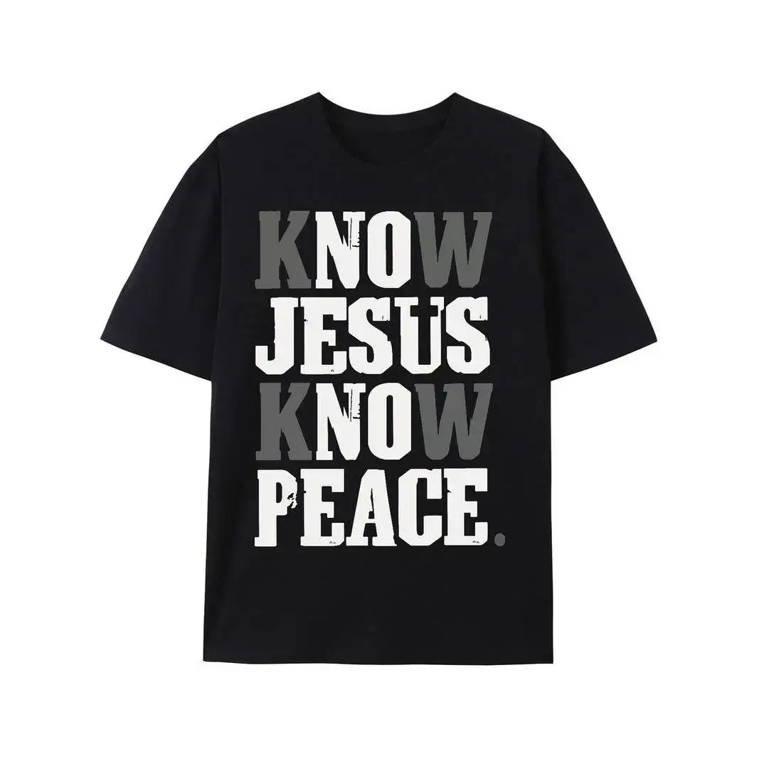 Ootd T Shirt Know Jesus Know Peace T-shirt Believe in God Christian Christ Religious T-shirt pxt01