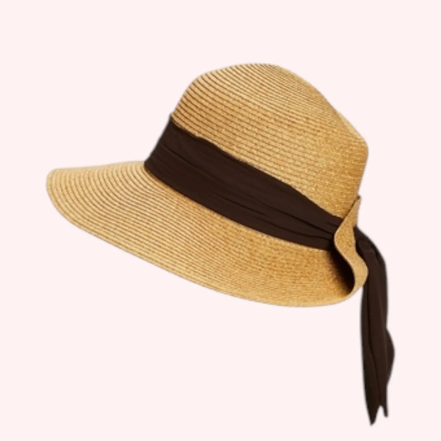 SOLOVE Lampshade Sun Hat with Tie-Back Sash, Elegant UPF 50+ Sun Protection Hat for Outdoor Use