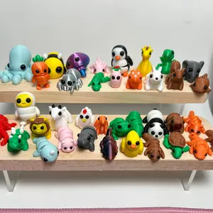 37-Piece Miniature 3D-Printed Animal Figurines Toy Set, Realistic Pose Characters, Car Interior Decorations, Vibrant Colors & Secure Buckle Chain Mechanism, Ornaments