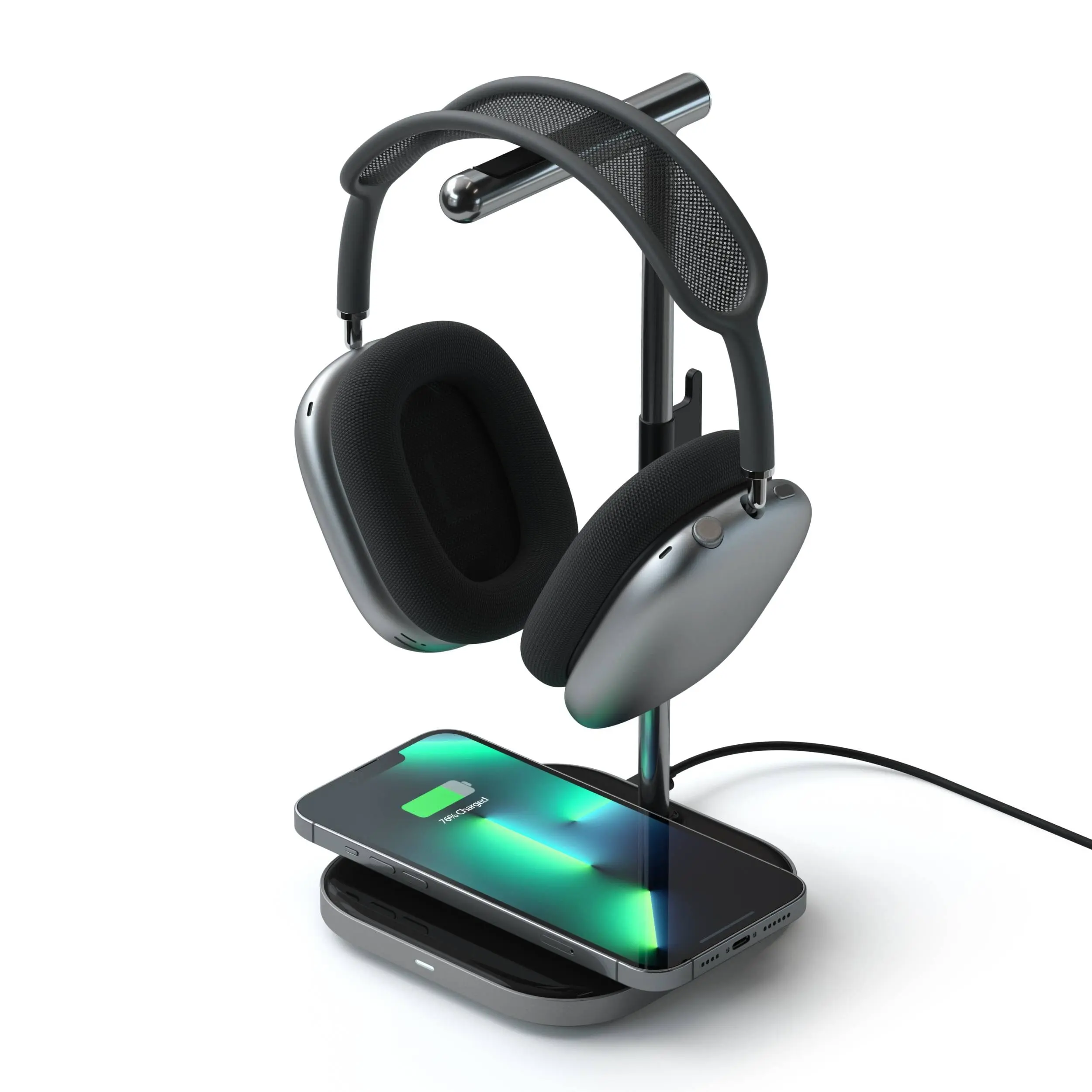 2-in-1 Headphone Stand with Wireless Charger 2-in-1 Headphone Stand with Wireless Charger