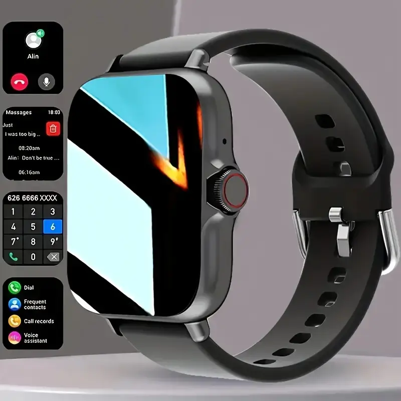 New, Multifunctional smart watch with a touch screen, featuring call alerts, multiple sports modes, message notifications, music control. A holiday gift for family and friends, compatible with both Android and iPhone, Android Smartwatch