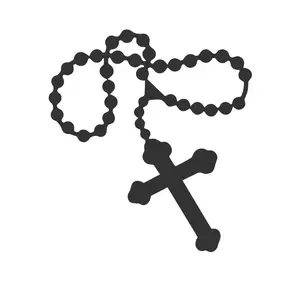 Catholic Rosary Cross Jesus Maria Vinyl Decal Sticker UV & Waterproof Bumper Window Laptop Automotive Water Bottle Gift accessories – BLACK 5"