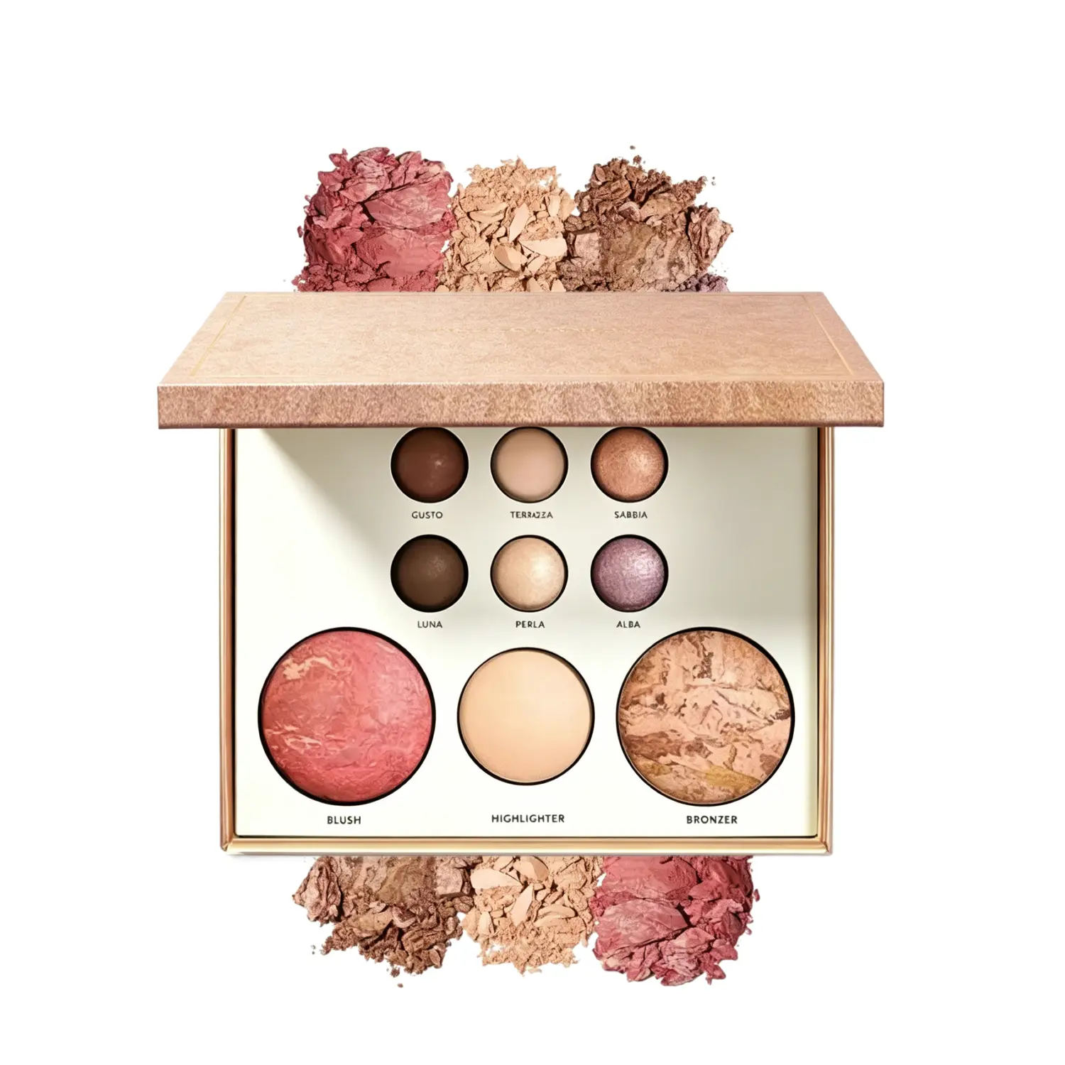 All-in-1 Baked Makeup Palette for a Flawless, Radiant Finish - Multicolor Contour Kit with Eyeshadow, Blush, Bronzer & Vanilla Highlighter, Baked Powder Eyeshadow, Multicolor Makeup Palette, Eyeshadow And Highlighter