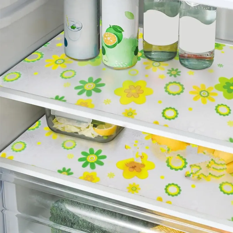 4-Piece Non-Slip Insulated Refrigerator Kitchen Mats, Durable Eva Liners, Anti-Slip Dividers & Drawer Pads, Easy to Clean, Scratch-Resistant