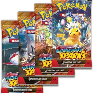 Surging Sparks 4-Pack Ripped Live Pokémon Trading Cards