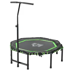 Mini Fitness Rebounder Trampoline with Adjustable Handle – Foldable Indoor Exercise Trampoline (48 Inch)