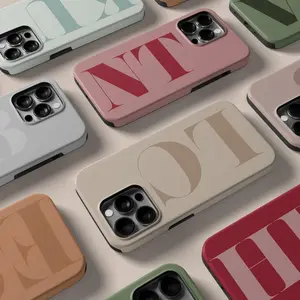 Monogram Initials Phone Case, Personalized Tough Case MagSafe Case for Model X 11 12 13 14 15 16 Pro Max S21–S25 Ultra