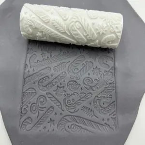 3D Floral Embossing Roller, Reusable Clay Texture Tool, Vintage Flower Pattern, for Ceramic, Pottery and Polymer Clay, Handcraft Decorations